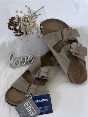 Birkenstock Arizona Soft Footbed Sandals in Taupe